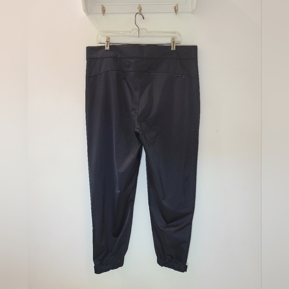 Athleta Radiant Shiny Black Joggers Zipper & Snap Hem Sz 16 NWT - Picture 5 of 13